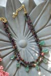 Shop_Do Taara_Multi Color Tourmaline Stones And Fluorite Embellished Necklace _at_Aza_Fashions