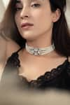 Buy_Do Taara_Silver Plated Shell Pearls Victorian Choker Necklace _at_Aza_Fashions