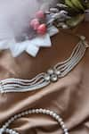 Shop_Do Taara_Silver Plated Shell Pearls Victorian Choker Necklace _Online_at_Aza_Fashions