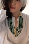 Buy_Do Taara_Green Kundan Bloom Stone Embellished Layered Necklace _Online_at_Aza_Fashions