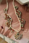 Shop_Do Taara_Multi Color Kundan Chand Nikhar Embellished Long Necklace _at_Aza_Fashions