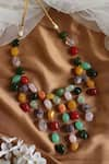 Shop_Do Taara_Multi Color Natural Stones Embellished Boho Dangler Necklace _at_Aza_Fashions