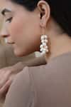 Do Taara_Gold Plated Shell Pearl Embellished Earrings _Online_at_Aza_Fashions