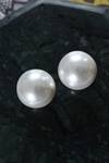 Do Taara_White Pearl Embellished Studs _Online_at_Aza_Fashions