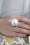 Do Taara_Silver Plated Pearl Embellished Ring _Online_at_Aza_Fashions