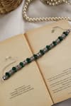 Shop_Do Taara_Green Jade Stone Embellished Choker _at_Aza_Fashions