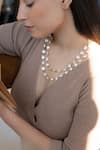 Buy_Do Taara_White Pearl Embellished Layered Necklace _at_Aza_Fashions