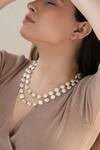 Buy_Do Taara_White Pearl Embellished Layered Necklace _Online_at_Aza_Fashions