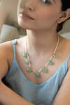 Buy_Do Taara_Green Shell Pearl Fluorite Stone Embellished Necklace _at_Aza_Fashions