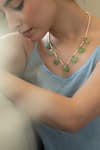 Do Taara_Green Shell Pearl Fluorite Stone Embellished Necklace _Online_at_Aza_Fashions