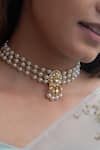 Do Taara_Gold Plated Pearls Kundan Stone Studded Choker _Online_at_Aza_Fashions