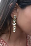 Do Taara_Gold Plated Kundan Stone Studded Earrings _Online_at_Aza_Fashions