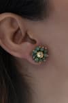 Do Taara_Green Onyx Beads Cluster Stud Earrings _Online_at_Aza_Fashions