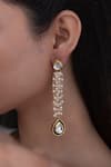 Do Taara_Gold Plated Pearl Tassel Drop Earrings _Online_at_Aza_Fashions