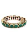 Ruby Raang_Green Kundan Embellished Meenakari Bangle _Online_at_Aza_Fashions