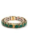 Buy_Ruby Raang_Green Kundan Embellished Meenakari Bangle _Online_at_Aza_Fashions