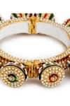 Ruby Raang_Gold Plated Stone Studded Bangle _at_Aza_Fashions