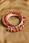 Shop_Ruby Raang_Red Stone Meenakari Ornamented Bangle _at_Aza_Fashions