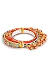 Buy_Ruby Raang_Red Stone Meenakari Ornamented Bangle _Online_at_Aza_Fashions