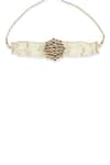 Ruby Raang_White Kundan Beads Embellished Choker Necklace _Online_at_Aza_Fashions