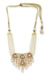 Buy_Ruby Raang_White Kundan Pearls Embellished Choker Necklace _Online_at_Aza_Fashions