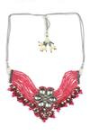 Buy_Ruby Raang_Pink Kundan Beads Hand Work Choker Necklace _Online_at_Aza_Fashions