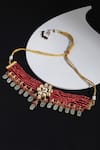 Shop_Ruby Raang_Pink Kundan Embellished Choker Necklace _at_Aza_Fashions