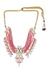 Buy_Ruby Raang_Pink Kundan Embellished Choker Necklace _Online_at_Aza_Fashions