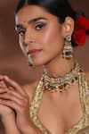 Buy_Ruby Raang_Multi Color Kundan Floret Bloom Jewellery Set _at_Aza_Fashions