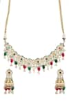 Ruby Raang_Multi Color Kundan Floret Bloom Jewellery Set _Online_at_Aza_Fashions