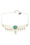 Buy_Ruby Raang_White Kundan Amyra And Pearl Choker Necklace _Online_at_Aza_Fashions