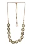 Buy_Ruby Raang_Green Kundan Glorius Teardrop Necklace _Online_at_Aza_Fashions