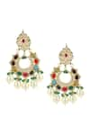 Ruby Raang_Multi Color Kundan Noor And Stone Embellished Chandbalis _Online_at_Aza_Fashions