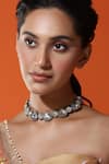 Buy_Ruby Raang_Silver Plated Kundan Gleaming Prism Globule Necklace _at_Aza_Fashions