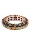 Ruby Raang_Blue Stones Embellished Kundan Bangle _Online_at_Aza_Fashions