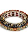 Ruby Raang_Blue Stones Embellished Kundan Bangle _at_Aza_Fashions