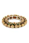 Ruby Raang_Green Kundan Enamelled Embellished Bangle - Single Pc _Online_at_Aza_Fashions