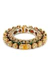 Buy_Ruby Raang_Green Kundan Enamelled Embellished Bangle - Single Pc _Online_at_Aza_Fashions