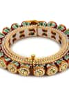 Ruby Raang_Gold Plated Kundan Embellished Enamelled Bangle - Single Pc _at_Aza_Fashions