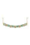 Ruby Raang_Green Kundan Floral Embellished Headband _Online_at_Aza_Fashions