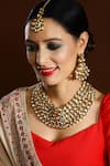 Buy_Ruby Raang_Gold Plated Kundan Maharani Embellished Necklace Set _at_Aza_Fashions