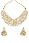 Ruby Raang_Gold Plated Kundan Maharani Embellished Necklace Set _Online_at_Aza_Fashions