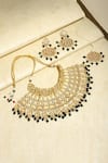 Shop_Ruby Raang_Gold Plated Kundan Embellished Choker Necklace Set _at_Aza_Fashions