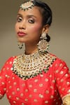 Ruby Raang_Gold Plated Kundan Embellished Choker Necklace Set _Online_at_Aza_Fashions