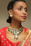 Buy_Ruby Raang_Gold Plated Kundan Embellished Choker Set _at_Aza_Fashions