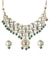 Ruby Raang_Gold Plated Kundan Embellished Choker Set _Online_at_Aza_Fashions