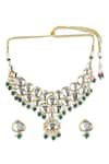 Buy_Ruby Raang_Gold Plated Kundan Embellished Choker Set _Online_at_Aza_Fashions