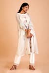 Buy_Mityan_Ivory Embroidery Round Neck Aari And Floral Print Tunic Set _at_Aza_Fashions