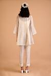 Shop_Mityan_Ivory Silk Embroidery V-neck Angelica Printed And Tunic Set _at_Aza_Fashions