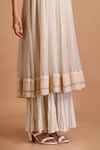 Mityan_Ivory Jute Silk Hand Embroidery Floral Round Dock Dress With Inner _Online_at_Aza_Fashions